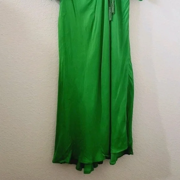 Farm Rio Green Front Circle Cut Out Midi Dress w/Long Sleeves - Picture 6 of 9